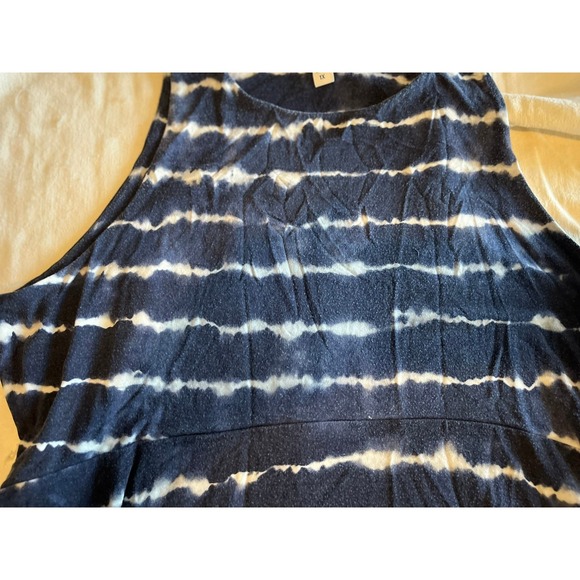 Athleta Tie Dye Dress 1X Sleeveless Casual Tank Style Blue White‎ - Picture 3 of 6
